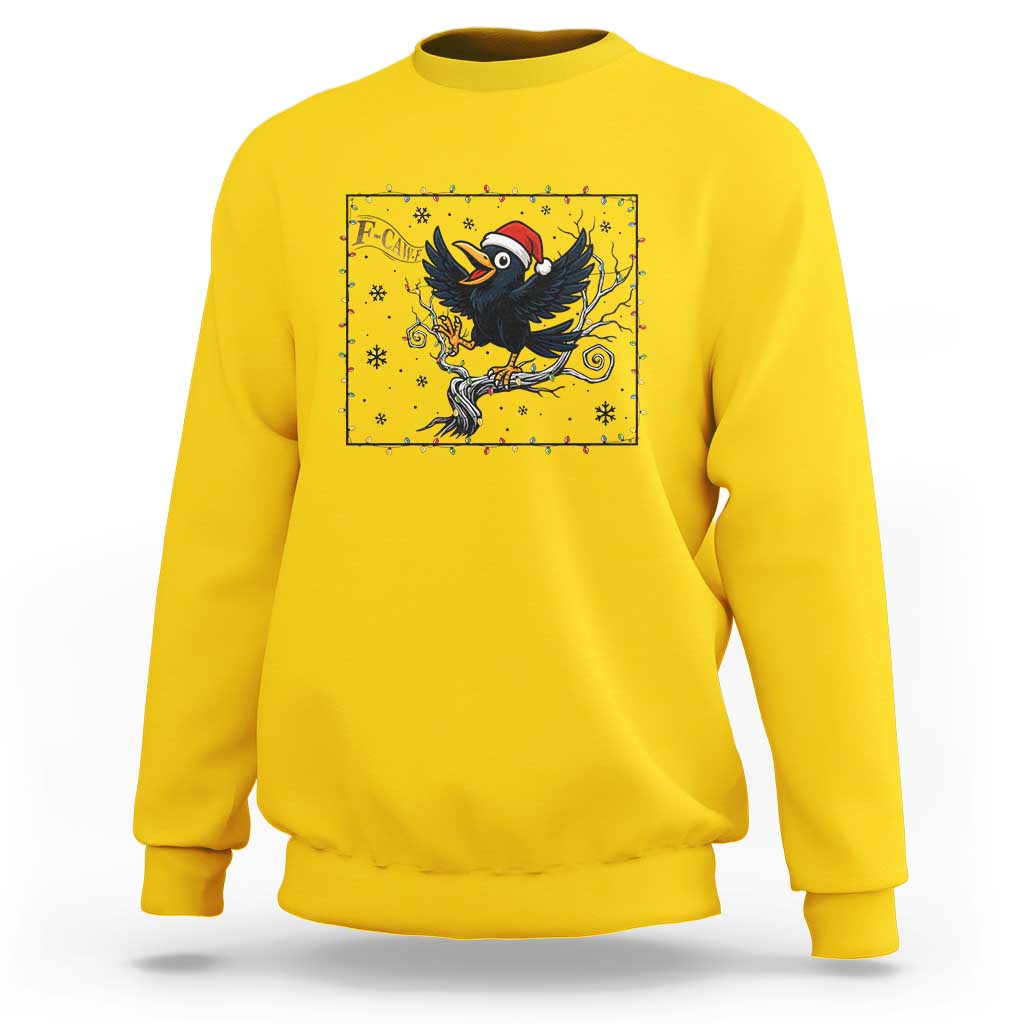 Funny Christmas Raven Lovers Sweatshirt F Caw F Joke Gift - Wonder Print Shop