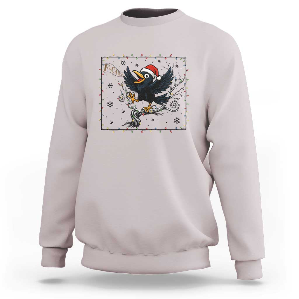 Funny Christmas Raven Lovers Sweatshirt F Caw F Joke Gift - Wonder Print Shop