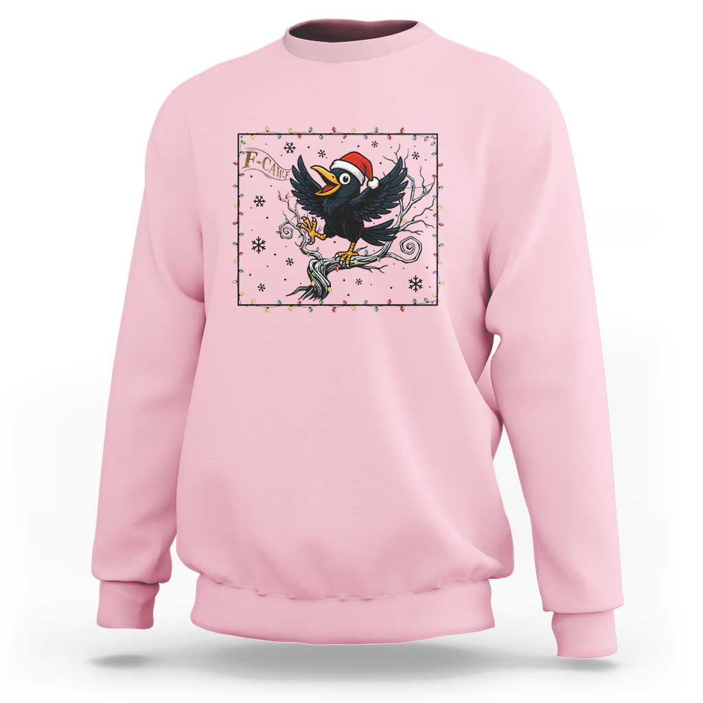 Funny Christmas Raven Lovers Sweatshirt F Caw F Joke Gift - Wonder Print Shop