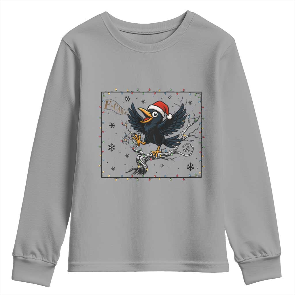 Funny Christmas Raven Lovers Youth Sweatshirt F Caw F Joke Gift - Wonder Print Shop