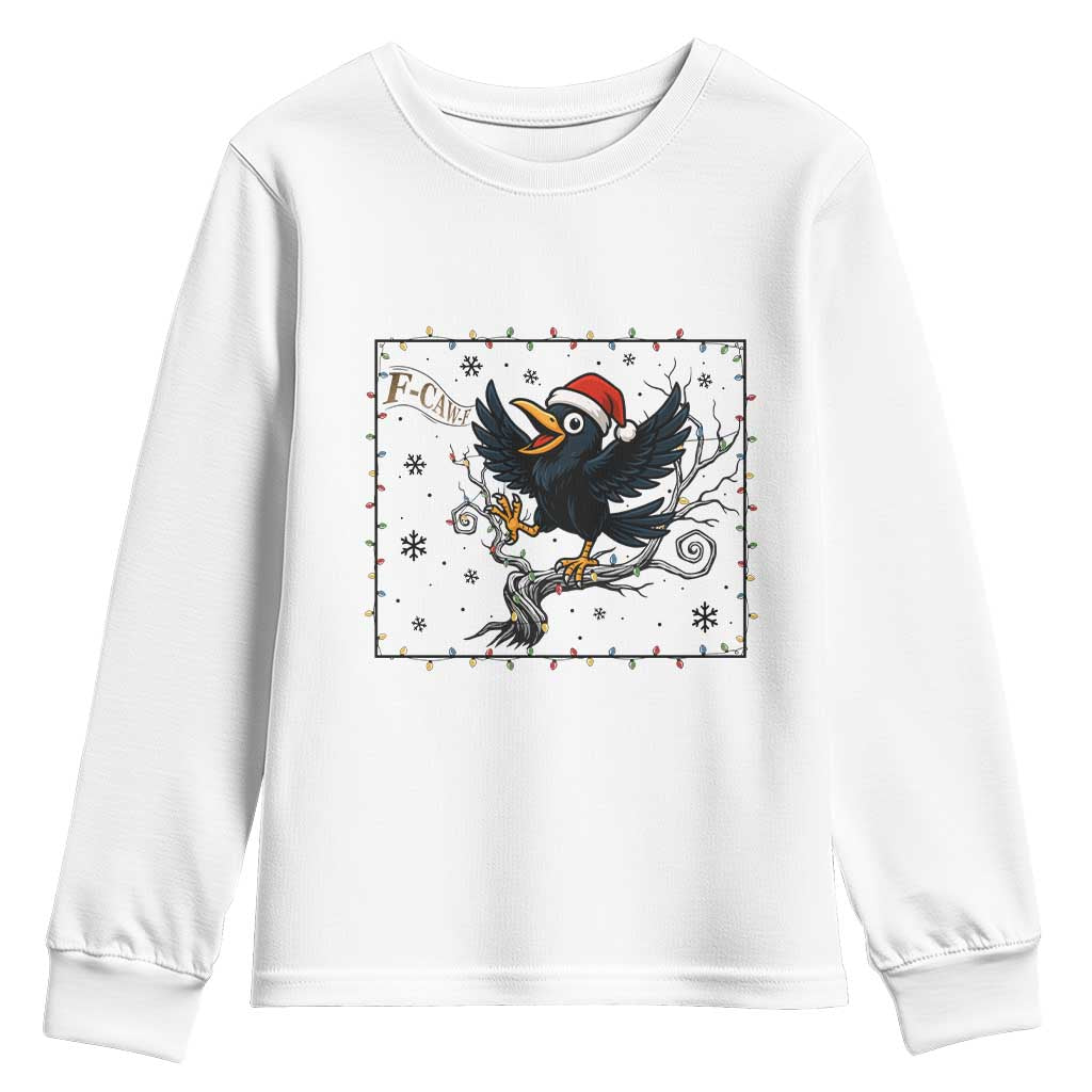 Funny Christmas Raven Lovers Youth Sweatshirt F Caw F Joke Gift - Wonder Print Shop