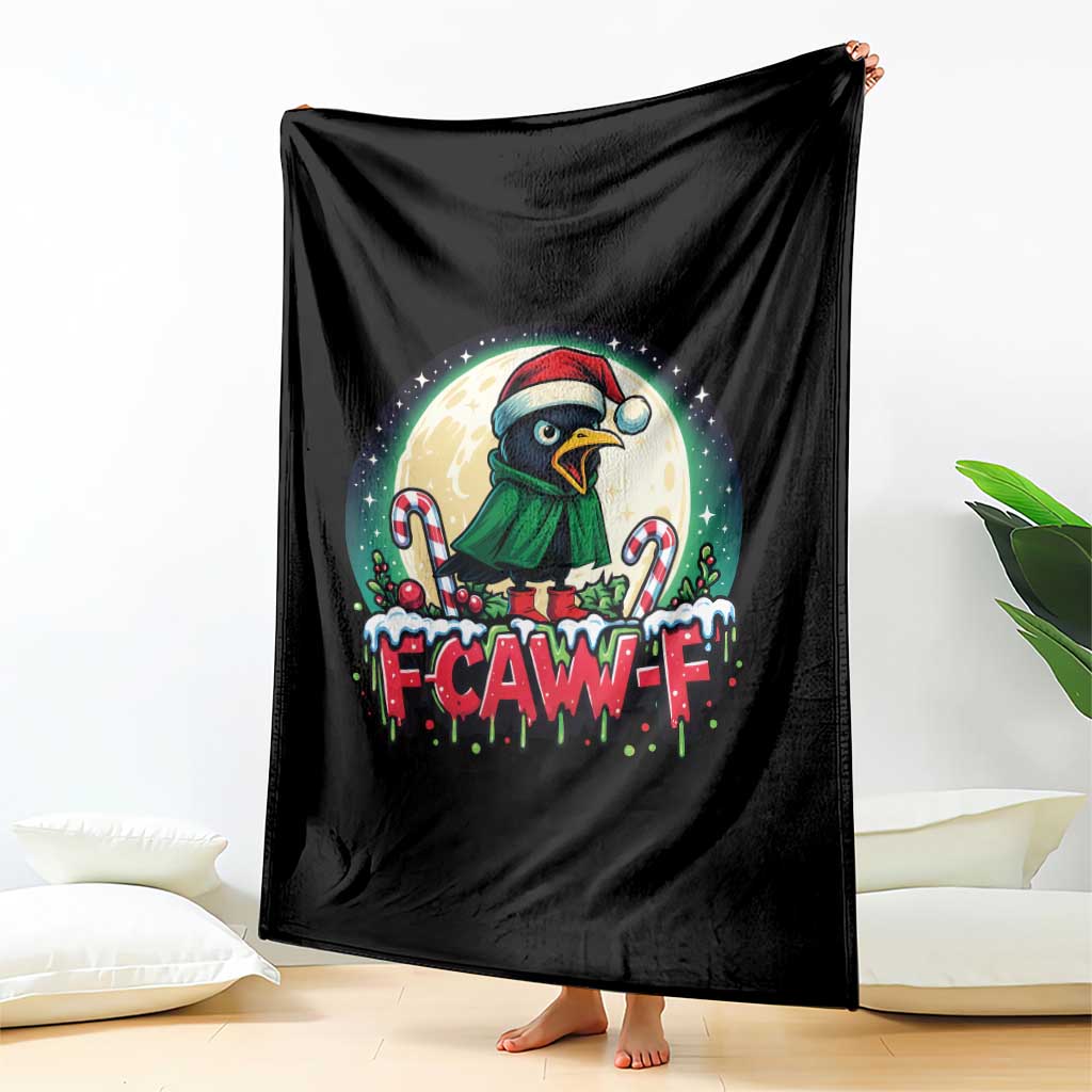 Funny F Caw F Raven Joke Throw Blanket Holiday Gift - Wonder Print Shop