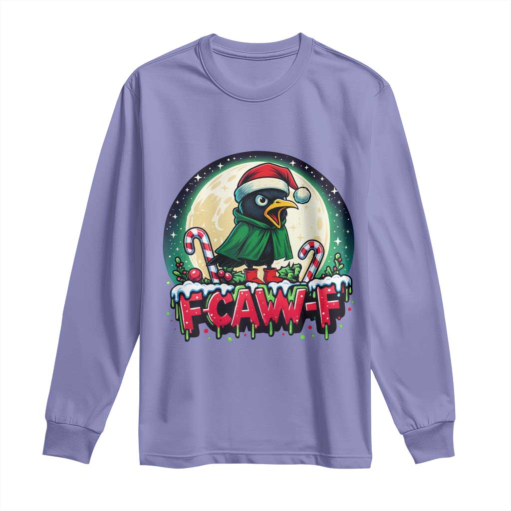Funny F Caw F Raven Joke Long Sleeve Shirt Holiday Gift - Wonder Print Shop