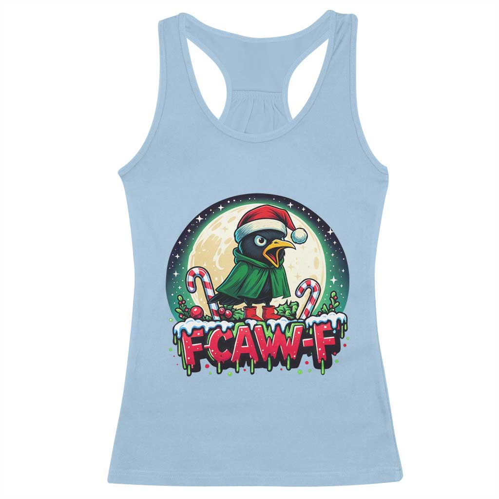 Funny F Caw F Raven Joke Racerback Tank Top Holiday Gift - Wonder Print Shop