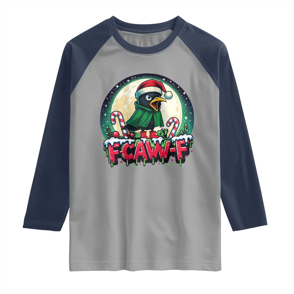 Funny F Caw F Raven Joke Raglan Shirt Holiday Gift - Wonder Print Shop