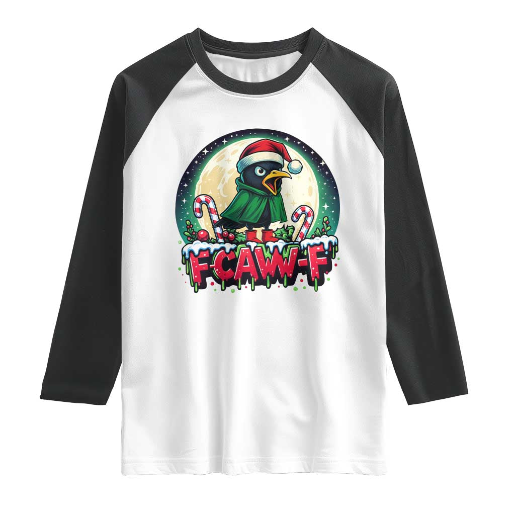 Funny F Caw F Raven Joke Raglan Shirt Holiday Gift - Wonder Print Shop