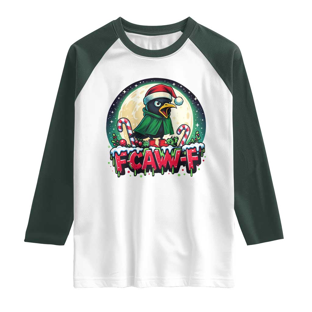 Funny F Caw F Raven Joke Raglan Shirt Holiday Gift - Wonder Print Shop