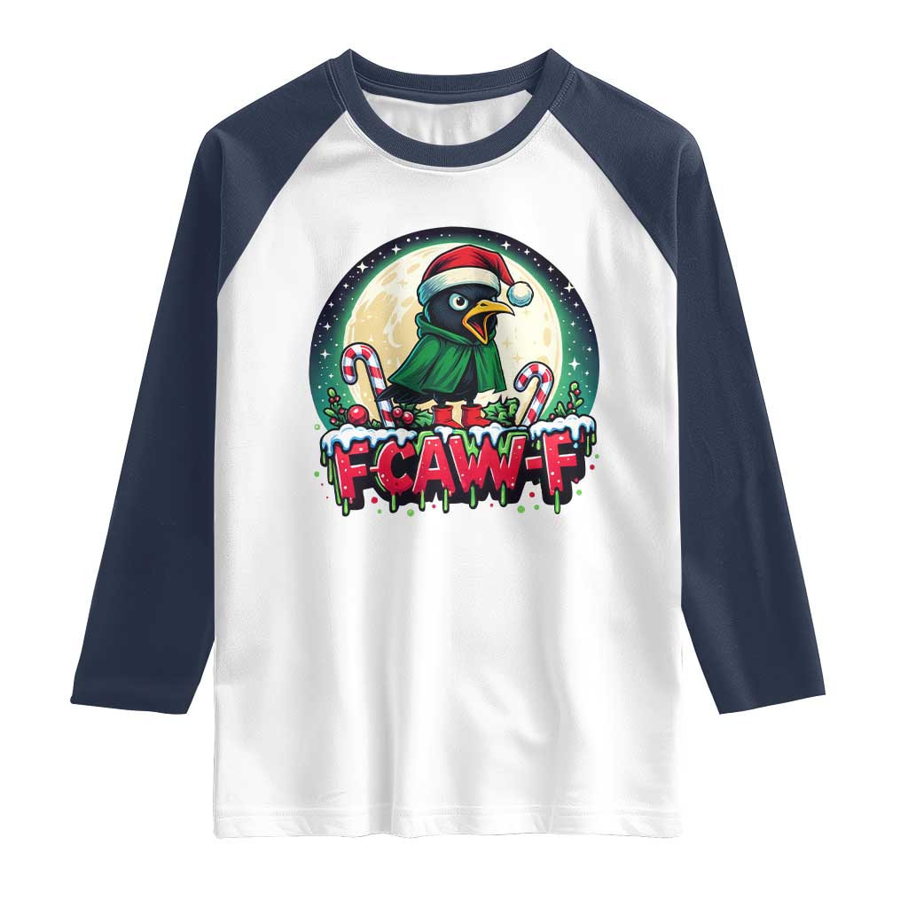 Funny F Caw F Raven Joke Raglan Shirt Holiday Gift - Wonder Print Shop