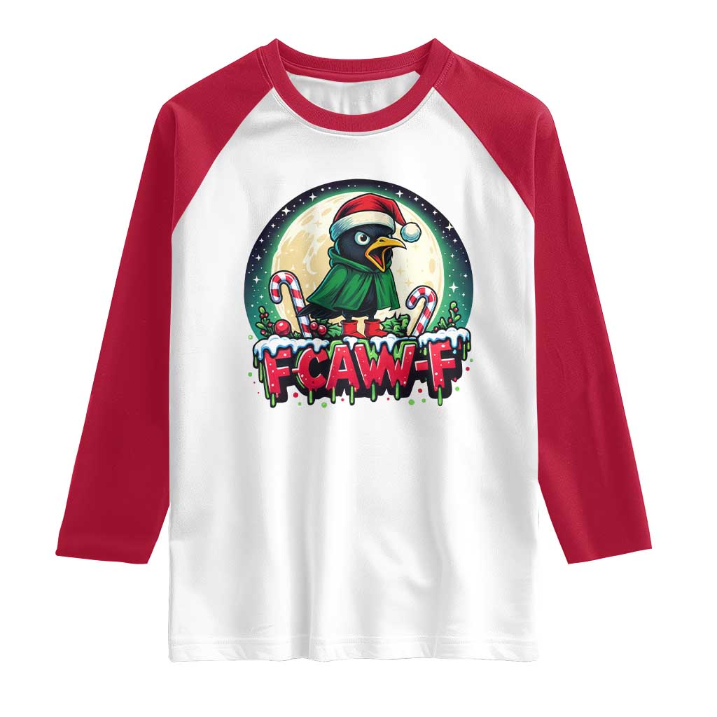 Funny F Caw F Raven Joke Raglan Shirt Holiday Gift - Wonder Print Shop