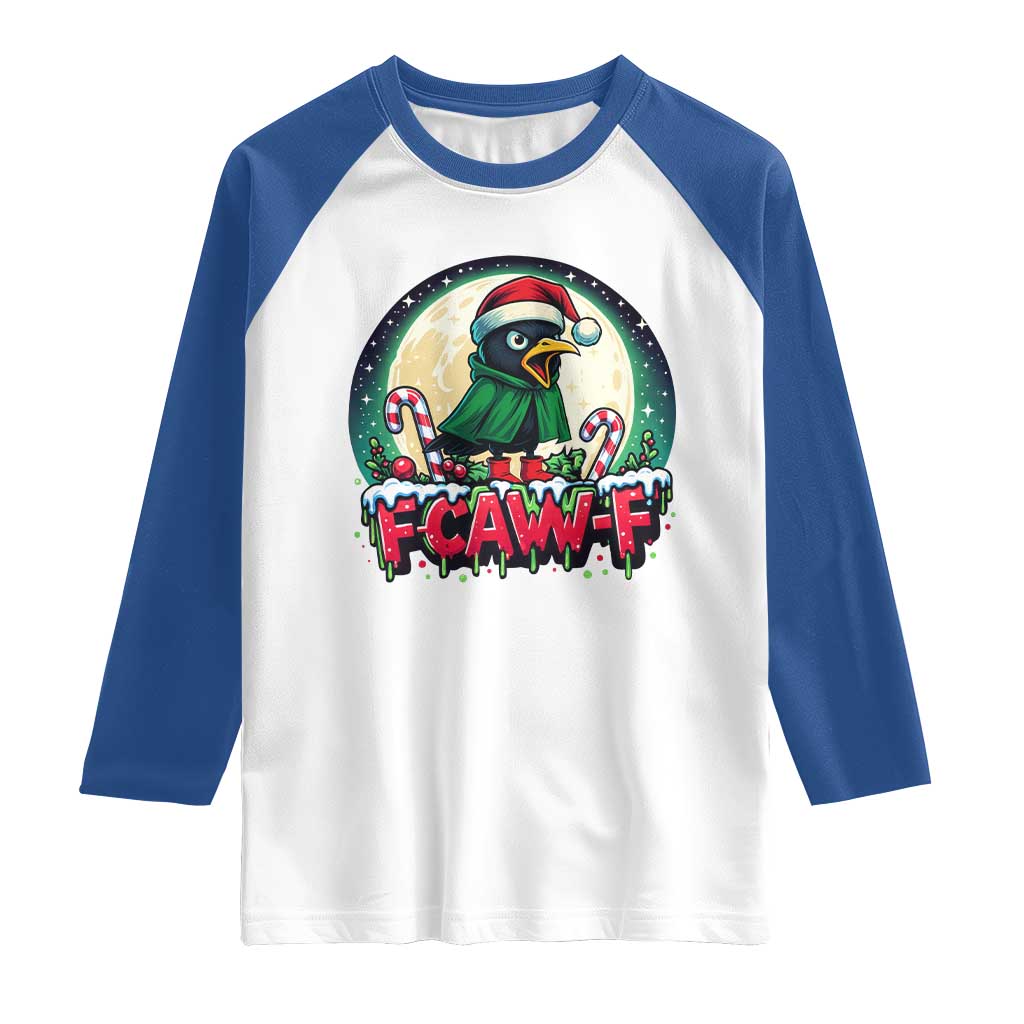 Funny F Caw F Raven Joke Raglan Shirt Holiday Gift - Wonder Print Shop