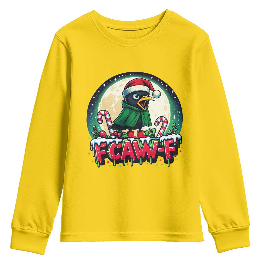 Funny F Caw F Raven Joke Youth Sweatshirt Holiday Gift - Wonder Print Shop