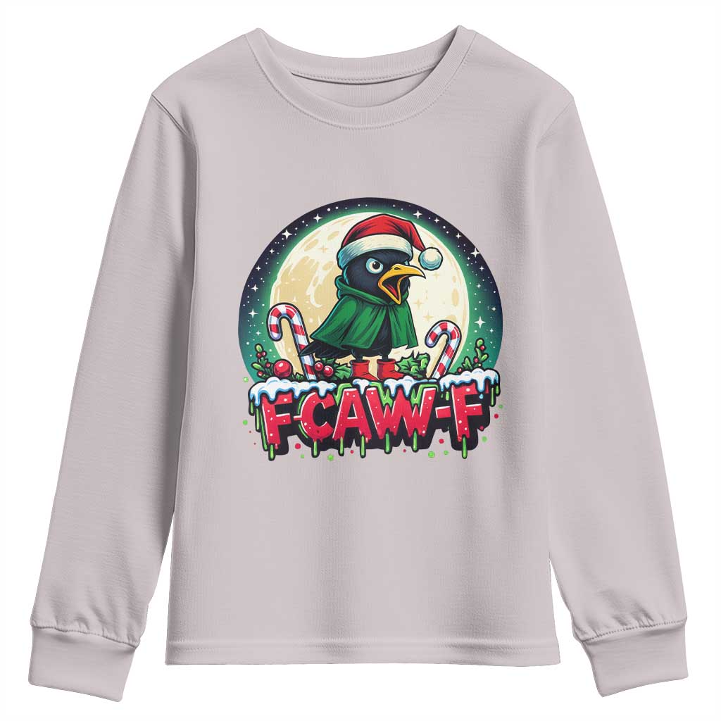 Funny F Caw F Raven Joke Youth Sweatshirt Holiday Gift - Wonder Print Shop
