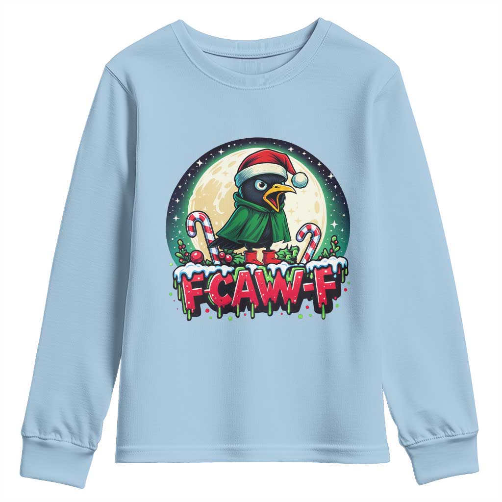 Funny F Caw F Raven Joke Youth Sweatshirt Holiday Gift - Wonder Print Shop