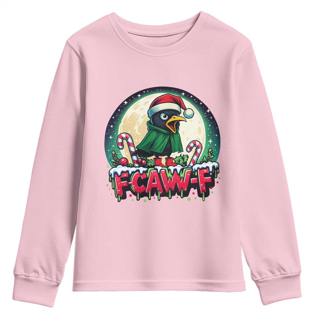 Funny F Caw F Raven Joke Youth Sweatshirt Holiday Gift - Wonder Print Shop