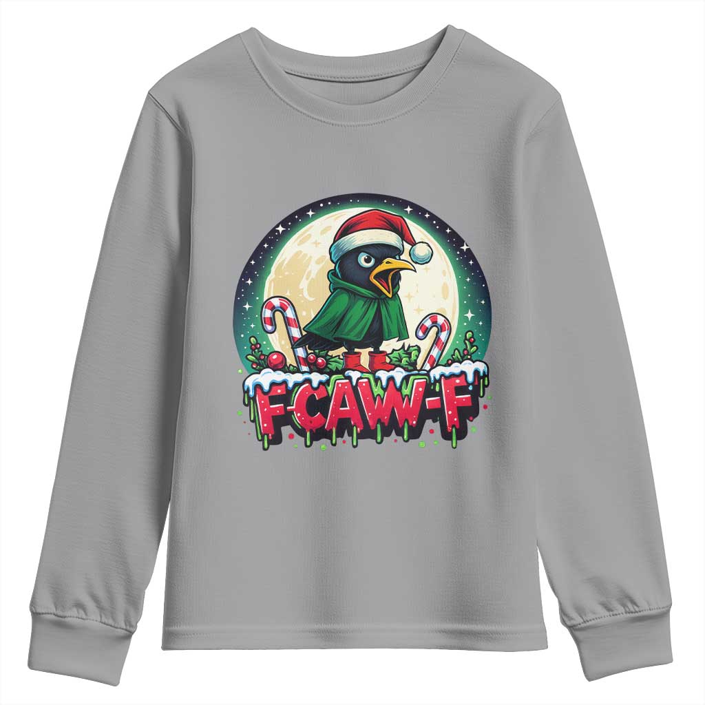 Funny F Caw F Raven Joke Youth Sweatshirt Holiday Gift - Wonder Print Shop