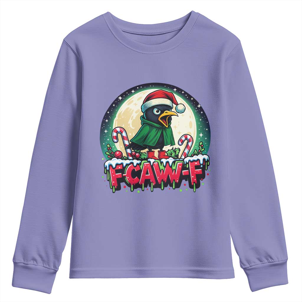 Funny F Caw F Raven Joke Youth Sweatshirt Holiday Gift - Wonder Print Shop