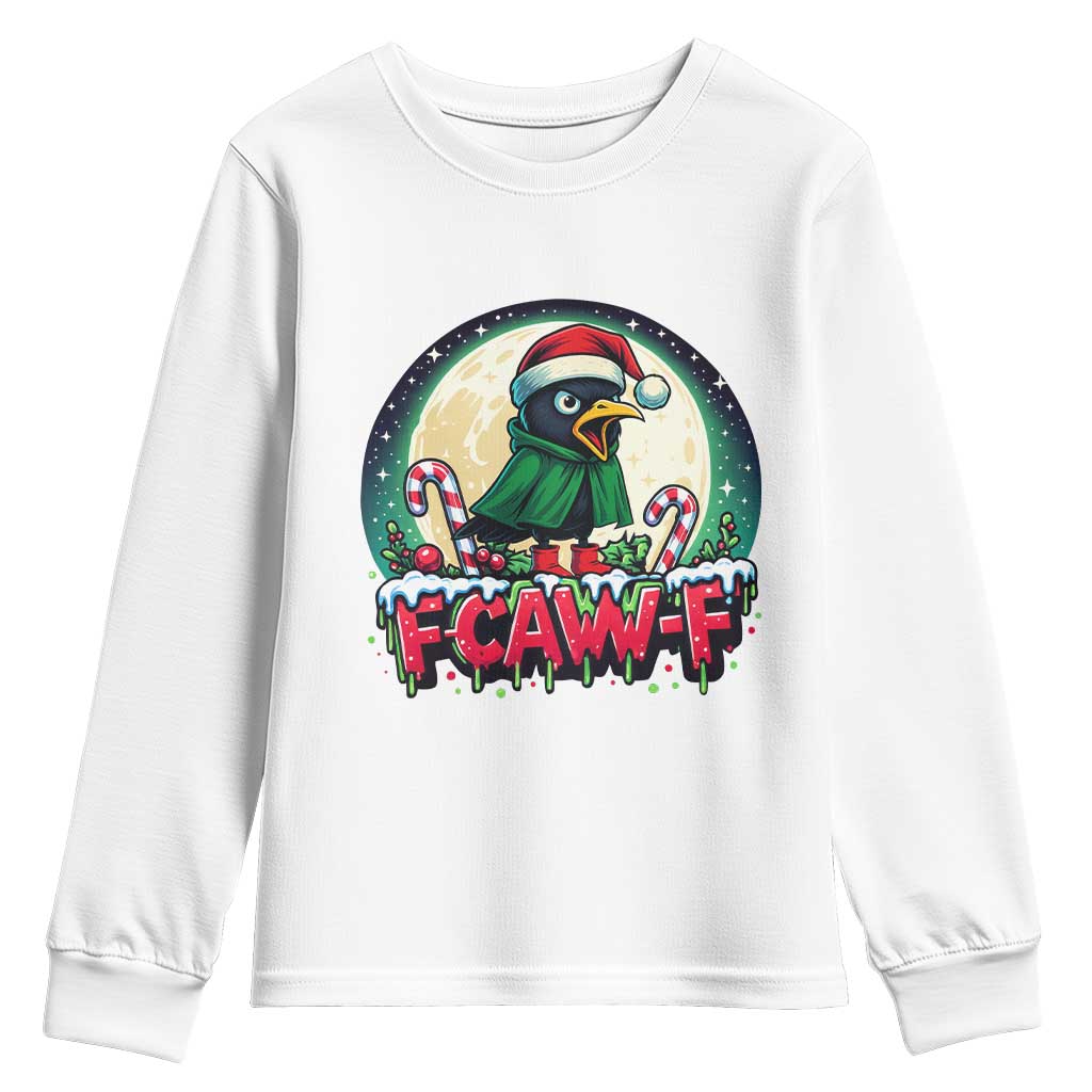 Funny F Caw F Raven Joke Youth Sweatshirt Holiday Gift - Wonder Print Shop
