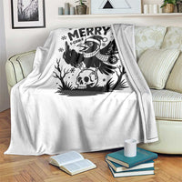 Merry F Caw F Christmas Raven Throw Blanket Funny Holiday Gift - Wonder Print Shop