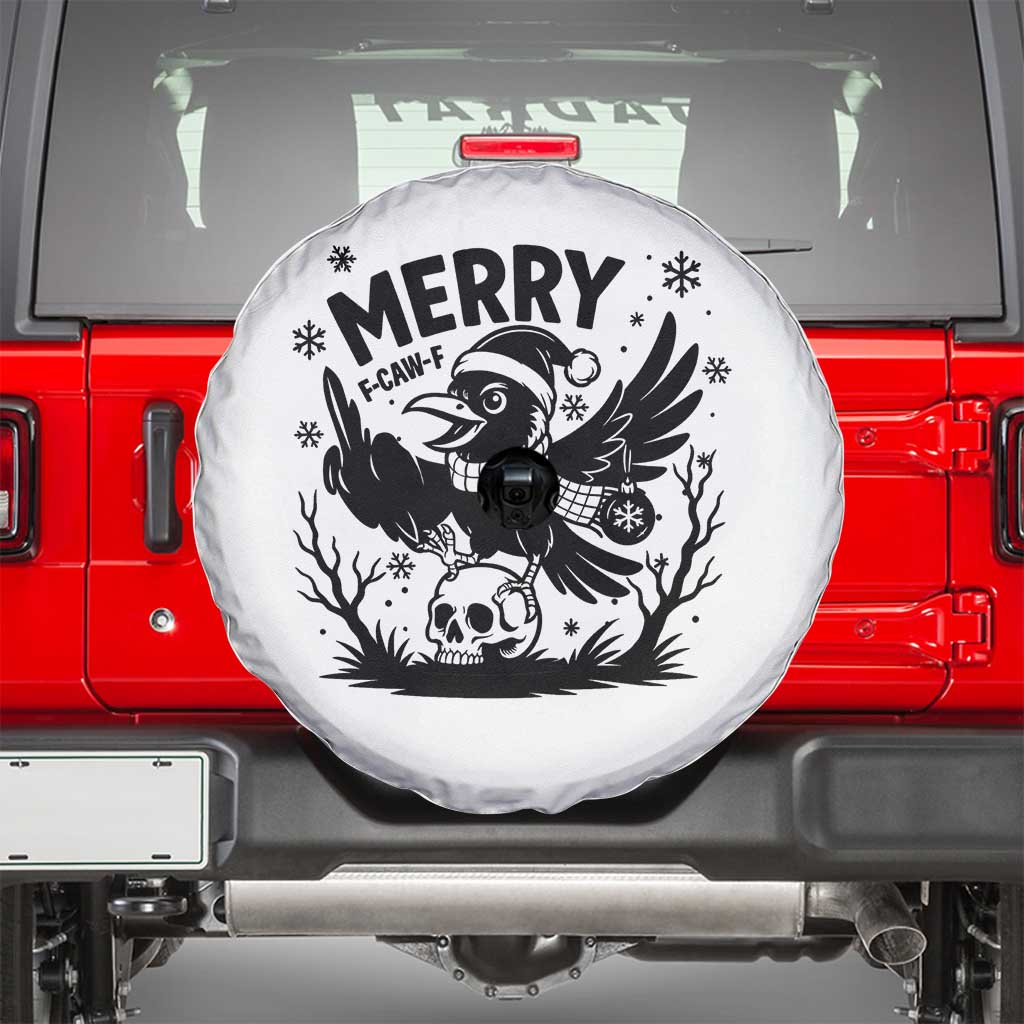 Merry F Caw F Christmas Raven Spare Tire Cover Funny Holiday Gift - Wonder Print Shop