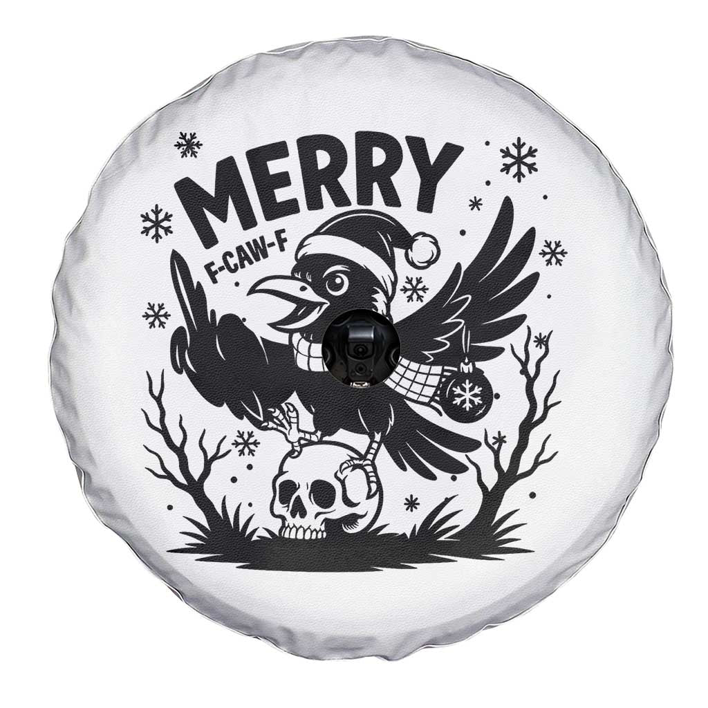 Merry F Caw F Christmas Raven Spare Tire Cover Funny Holiday Gift - Wonder Print Shop