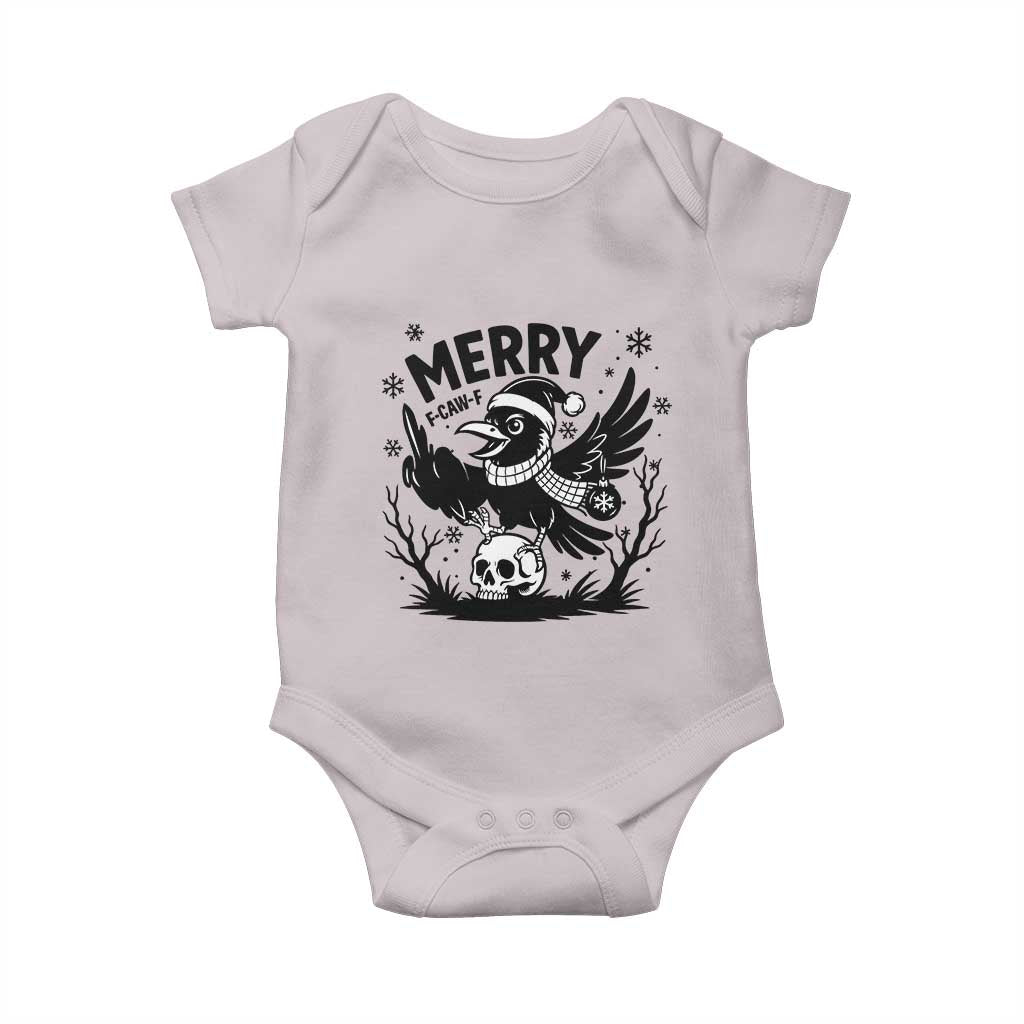 Merry F Caw F Christmas Raven Baby Onesie Funny Holiday Gift - Wonder Print Shop