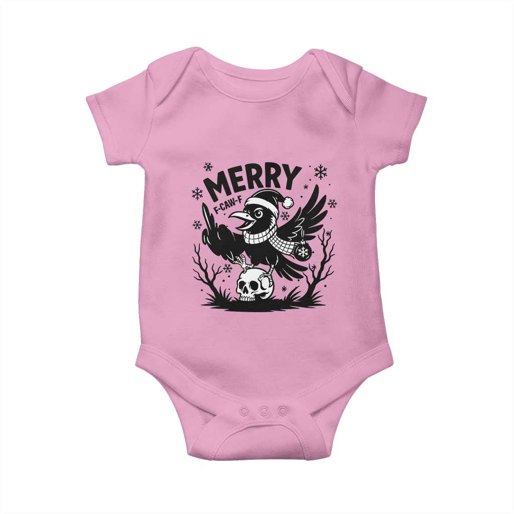Merry F Caw F Christmas Raven Baby Onesie Funny Holiday Gift - Wonder Print Shop