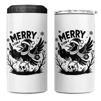 Merry F Caw F Christmas Raven 4 in 1 Can Cooler Tumbler Funny Holiday Gift - Wonder Print Shop