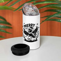 Merry F Caw F Christmas Raven 4 in 1 Can Cooler Tumbler Funny Holiday Gift - Wonder Print Shop