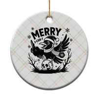 Merry F Caw F Xmas Raven Ceramic Ornament Funny Holiday Gift - Wonder Print Shop