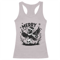 Merry F Caw F Christmas Raven Racerback Tank Top Funny Holiday Gift - Wonder Print Shop