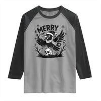 Merry F Caw F Christmas Raven Raglan Shirt Funny Holiday Gift - Wonder Print Shop