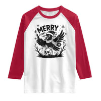 Merry F Caw F Christmas Raven Raglan Shirt Funny Holiday Gift - Wonder Print Shop