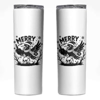 Merry F Caw F Christmas Raven Skinny Tumbler Funny Holiday Gift - Wonder Print Shop
