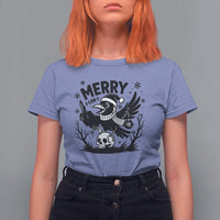 Merry F Caw F Christmas Raven T Shirt For Women Funny Holiday Gift - Wonder Print Shop