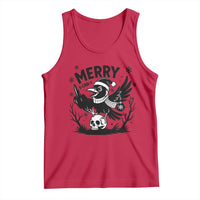 Merry F Caw F Christmas Raven Tank Top Funny Holiday Gift - Wonder Print Shop