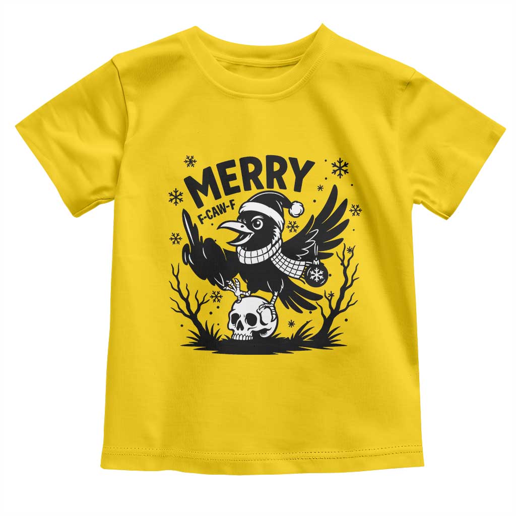 Merry F Caw F Christmas Raven Toddler T Shirt Funny Holiday Gift - Wonder Print Shop