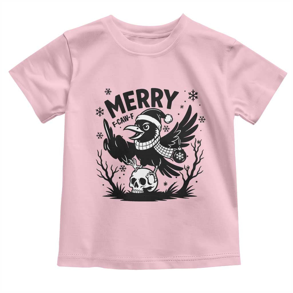 Merry F Caw F Christmas Raven Toddler T Shirt Funny Holiday Gift - Wonder Print Shop