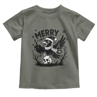 Merry F Caw F Christmas Raven Toddler T Shirt Funny Holiday Gift - Wonder Print Shop