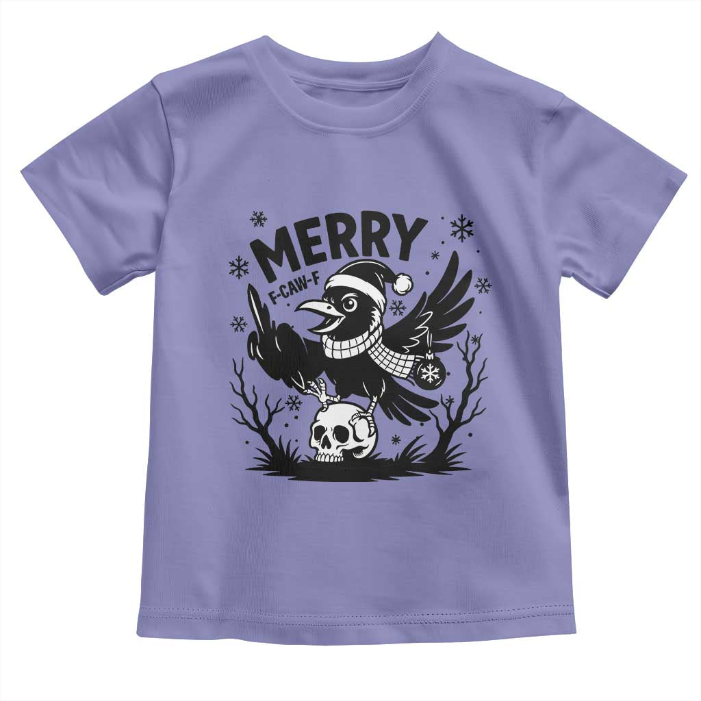 Merry F Caw F Christmas Raven Toddler T Shirt Funny Holiday Gift - Wonder Print Shop