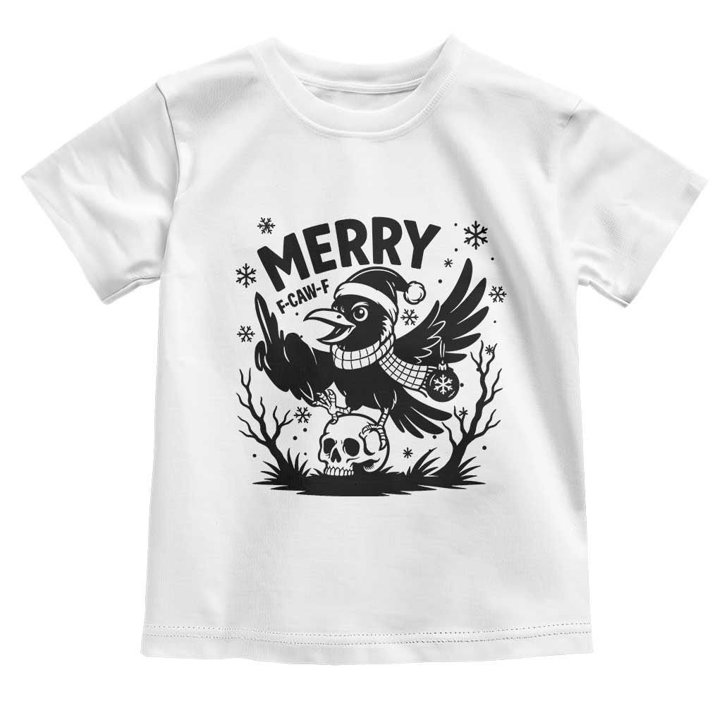 Merry F Caw F Christmas Raven Toddler T Shirt Funny Holiday Gift - Wonder Print Shop