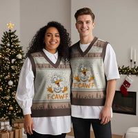 F Quack F Duck Lover V-Neck Knit Sweater Vest Funny Farm Gift - Wonder Print Shop