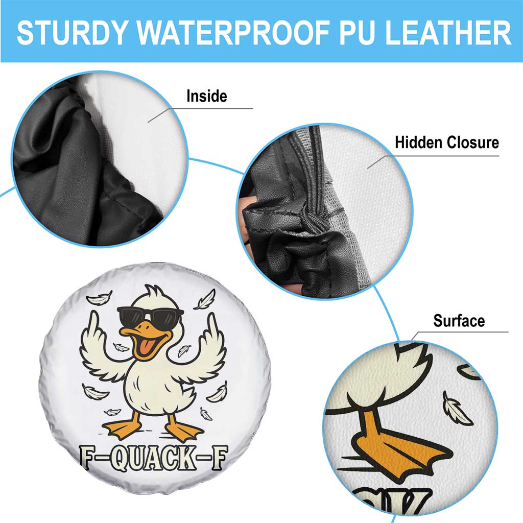 Funny F Quack F Silly Duck Sarcastic Joke Gift Spare Tire Cover - Wonder Print Shop