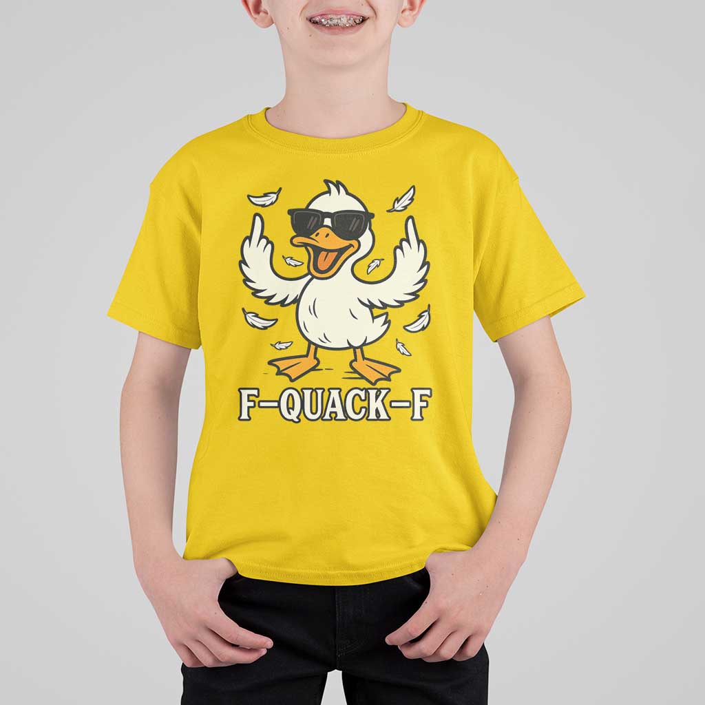 Funny F Quack F Silly Duck Sarcastic Joke Gift T Shirt For Kid - Wonder Print Shop