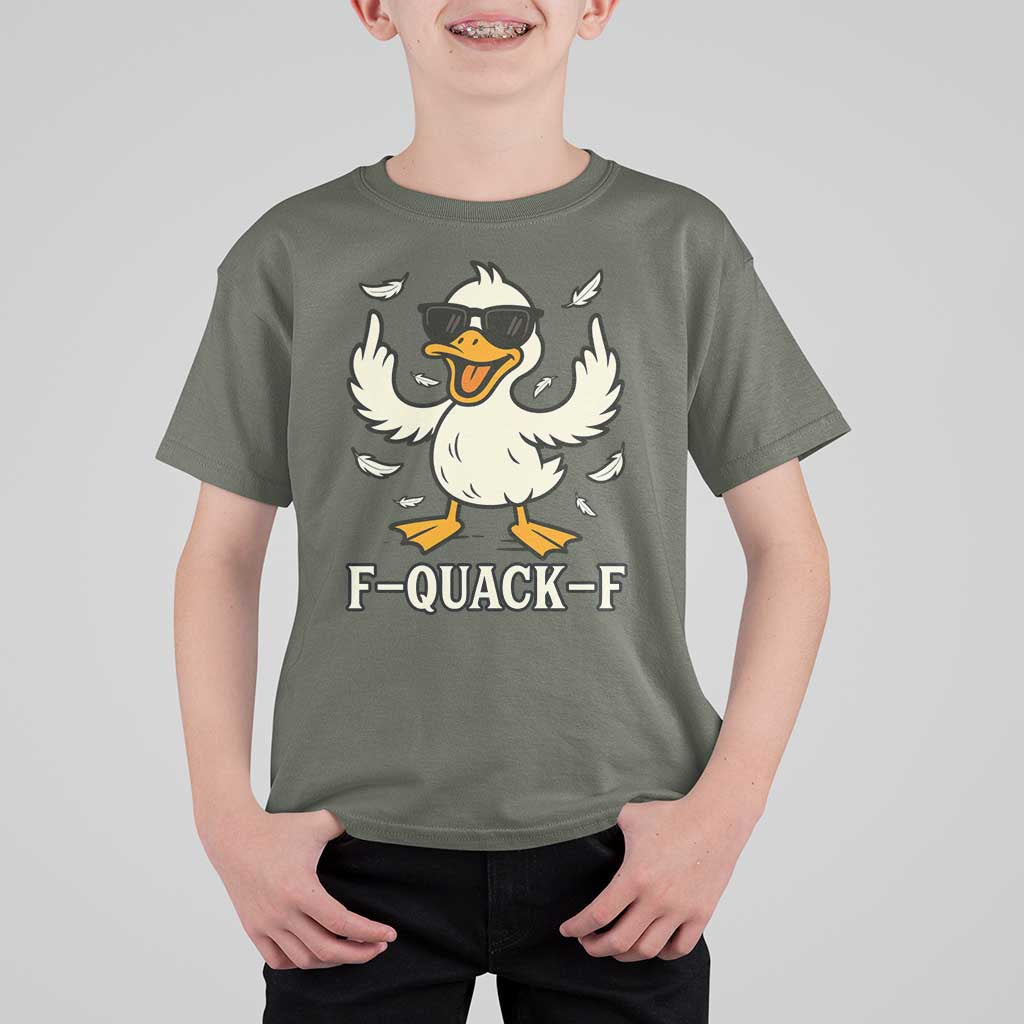 Funny F Quack F Silly Duck Sarcastic Joke Gift T Shirt For Kid - Wonder Print Shop