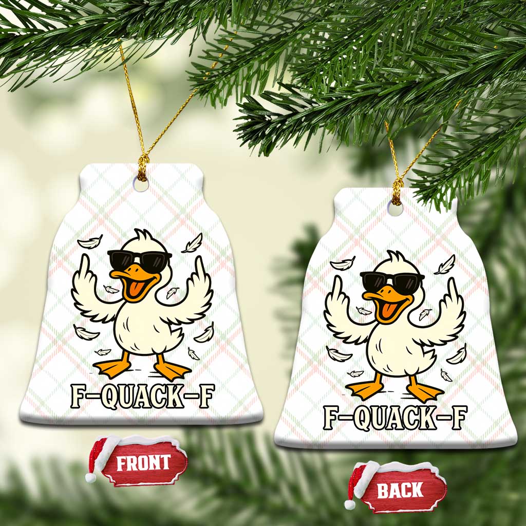 Funny F Quack F Silly Duck Sarcastic Joke Gift Ceramic Ornament - Wonder Print Shop