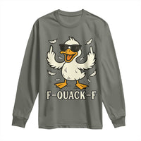 Funny F Quack F Silly Duck Sarcastic Joke Gift Long Sleeve Shirt - Wonder Print Shop
