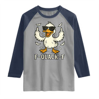 Funny F Quack F Silly Duck Sarcastic Joke Gift Raglan Shirt - Wonder Print Shop