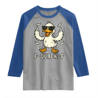 Funny F Quack F Silly Duck Sarcastic Joke Gift Raglan Shirt - Wonder Print Shop