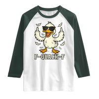 Funny F Quack F Silly Duck Sarcastic Joke Gift Raglan Shirt - Wonder Print Shop
