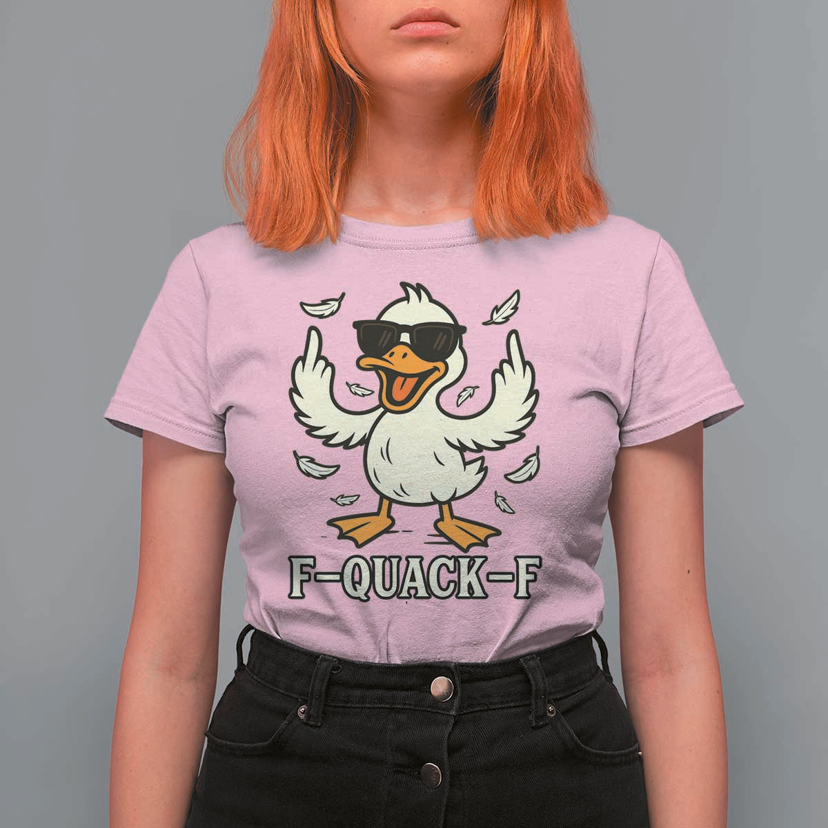 Funny F Quack F Silly Duck Sarcastic Joke Gift T Shirt For Women - Wonder Print Shop